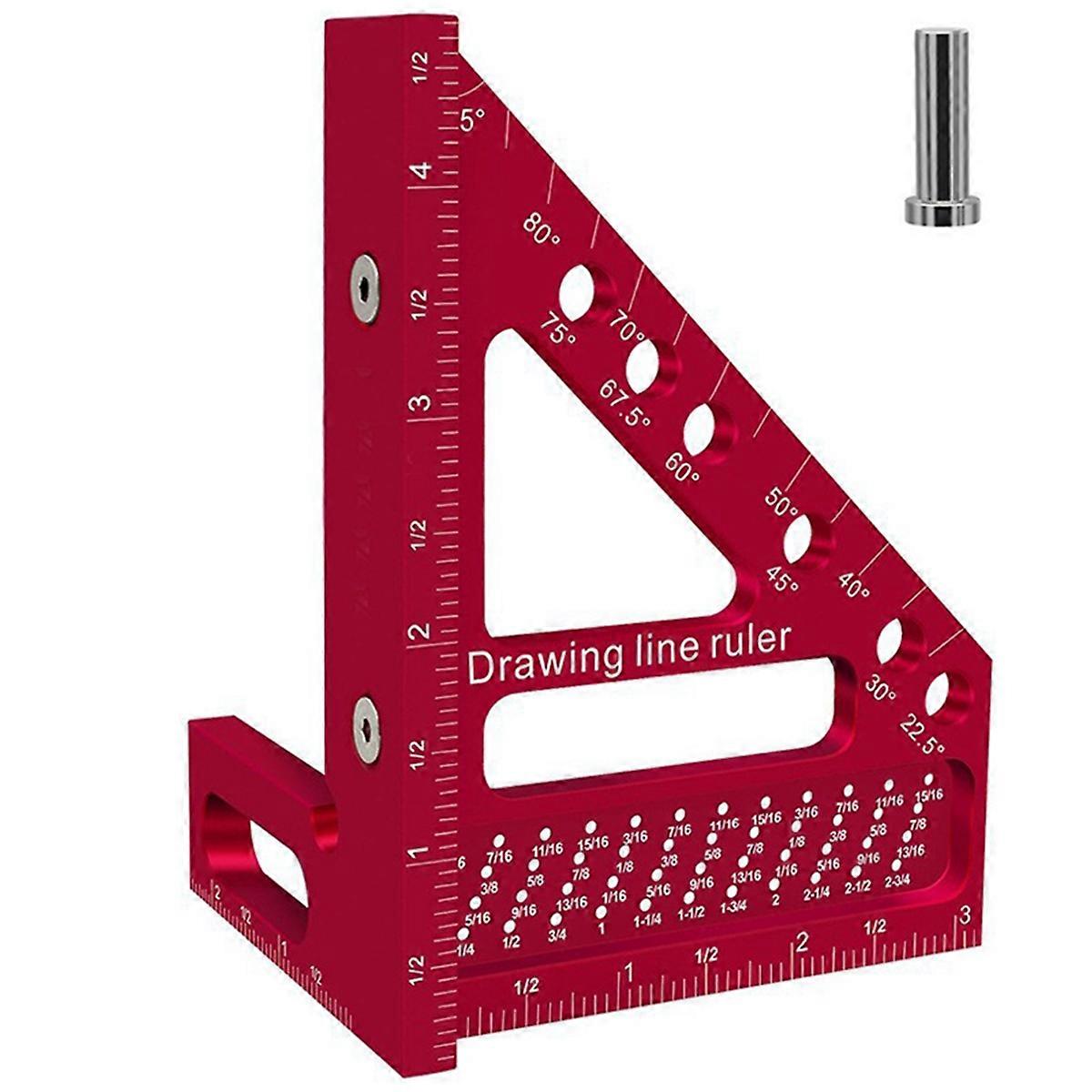 Woodworking Carpenter Square Hole Scribing Ruler Measuring Ruler