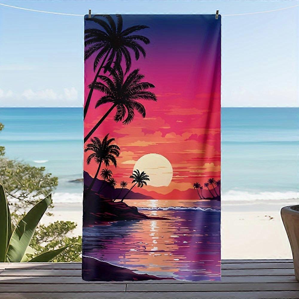 Oversized beach towel with mermaid, wolf, dragon, giraffe, dolphin and unicorn