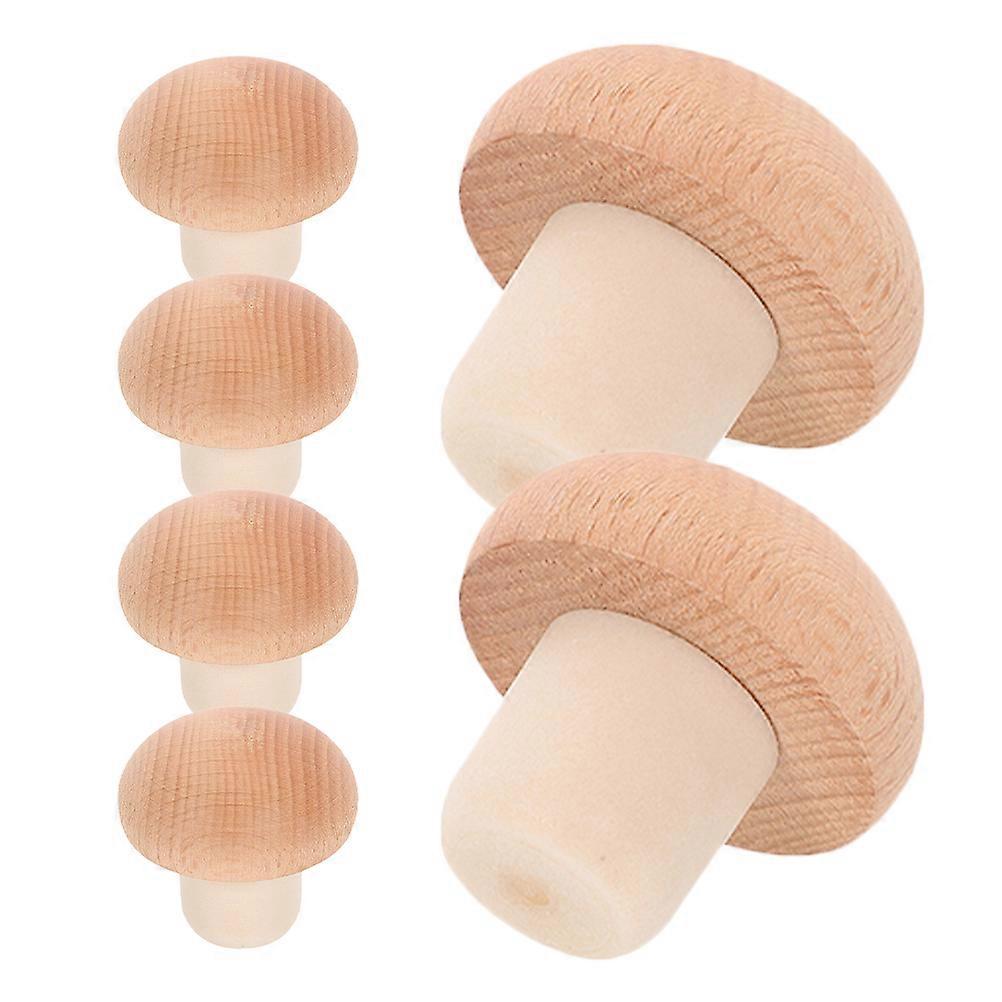 Khaki Stoppers for Decor 6Pcs Wooden Set