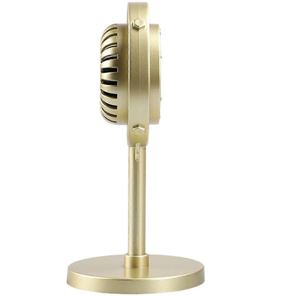 3Pcs Vintage Microphone Prop for Costume Party Golden Retro Mic Model