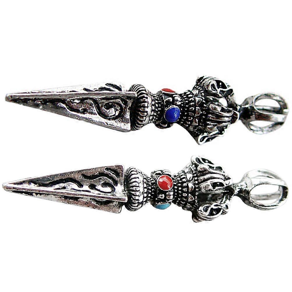 Retro Keychain Pendant Vajry Pestle for DIY Decor 4Pcs Assorted Colors