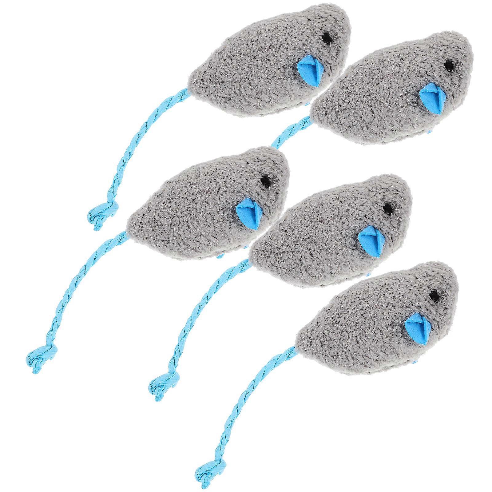 Plush Mouse Shaped Cat Chewing Toy 15 Pcs Grey for Indoor Pet Interaction Ideal for Entertainment
