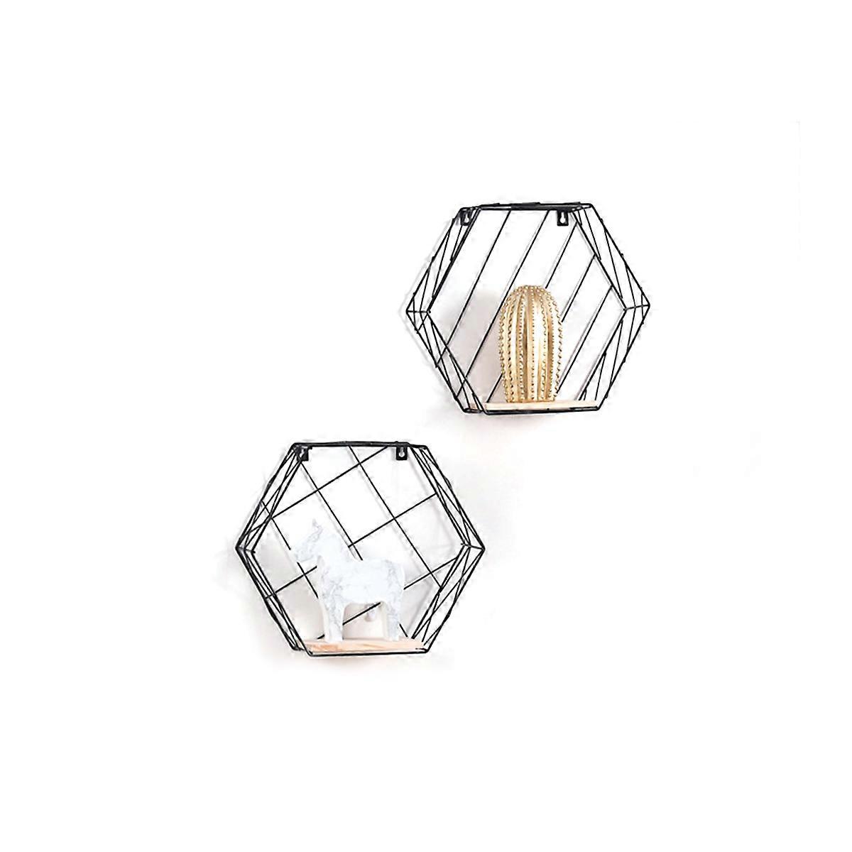 Iron Art Floating Shelves Hexagon Racks for Home Decor