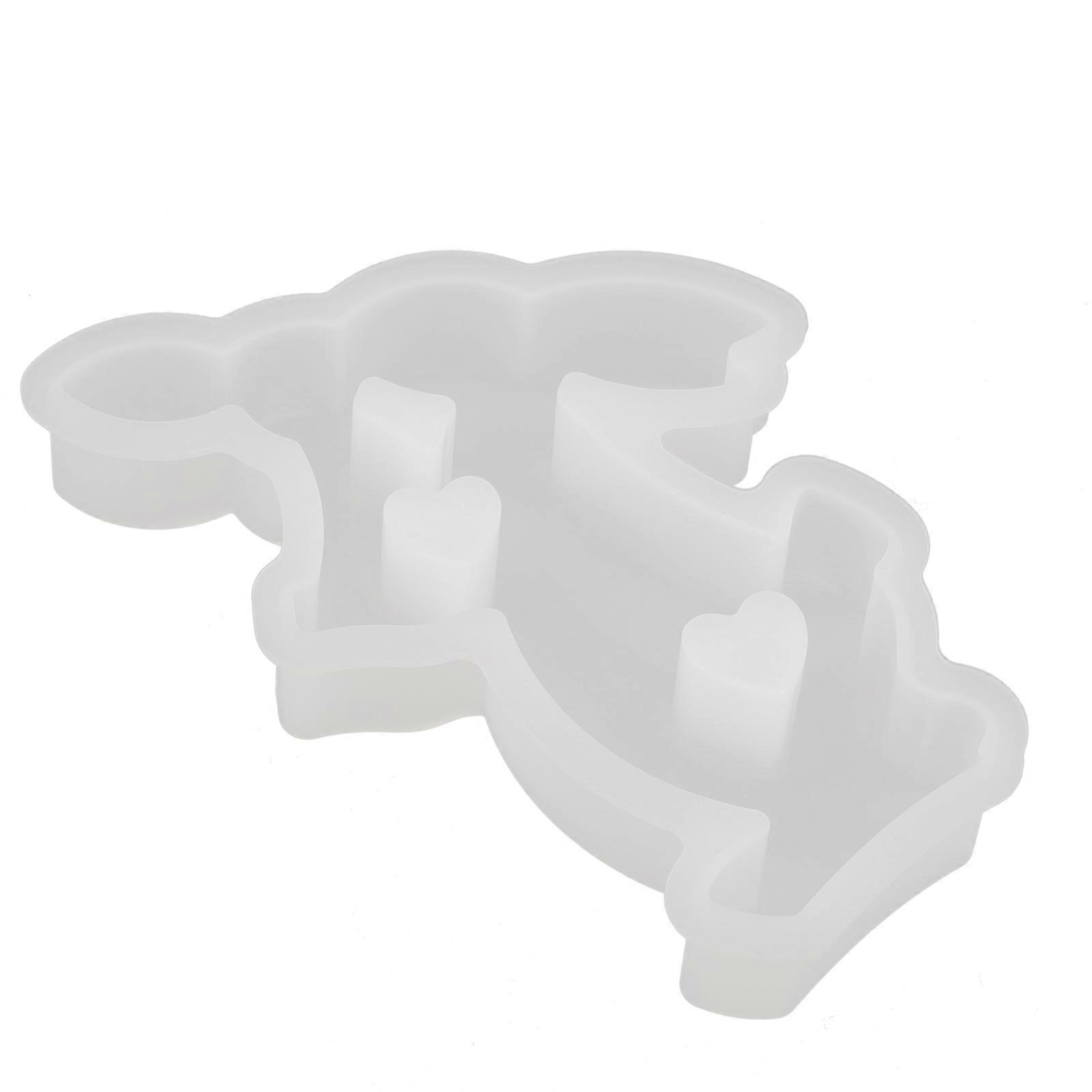 Handmade Rabbit Mold Suitable For DIY Craft Projects With White Silicone Material For Easter Celebration 1Pack