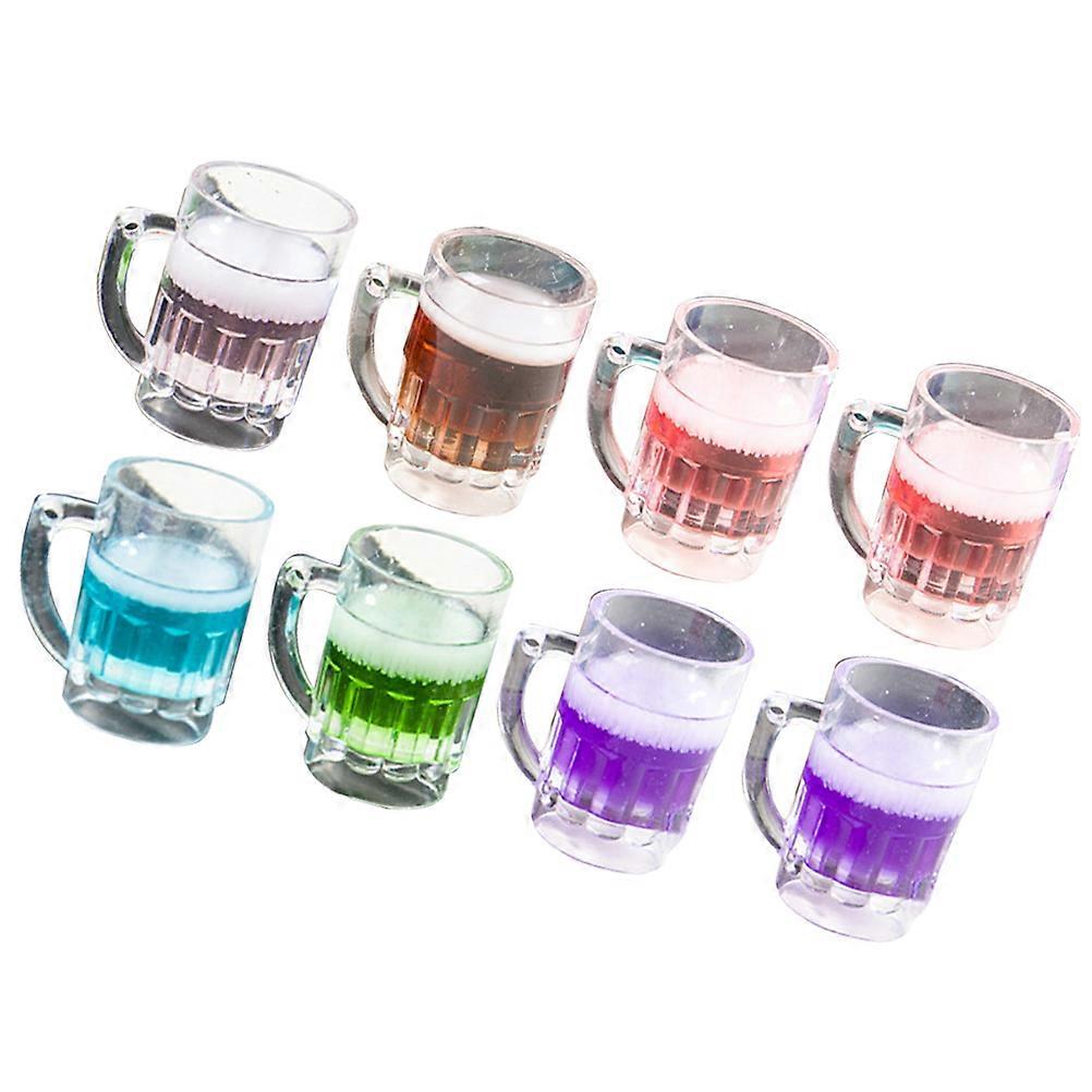 DIY Resin Beer Cup Charms 8Pcs Assorted Color Beer Cup Shaped Fine Craftsmanship Great for Decorative Use
