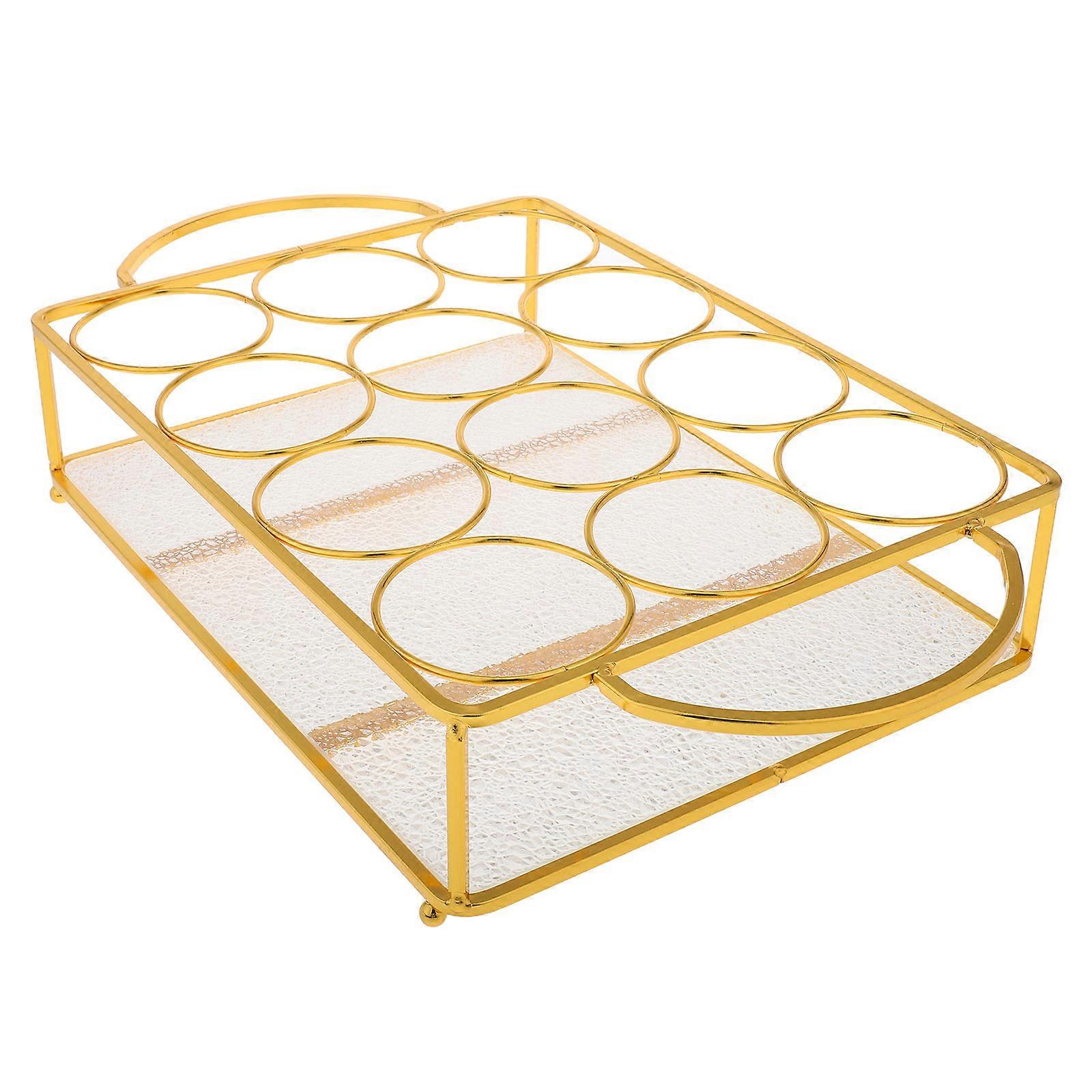 Iron Metal Beer Rack for 12 Bottles Golden Drink Holder for Parties