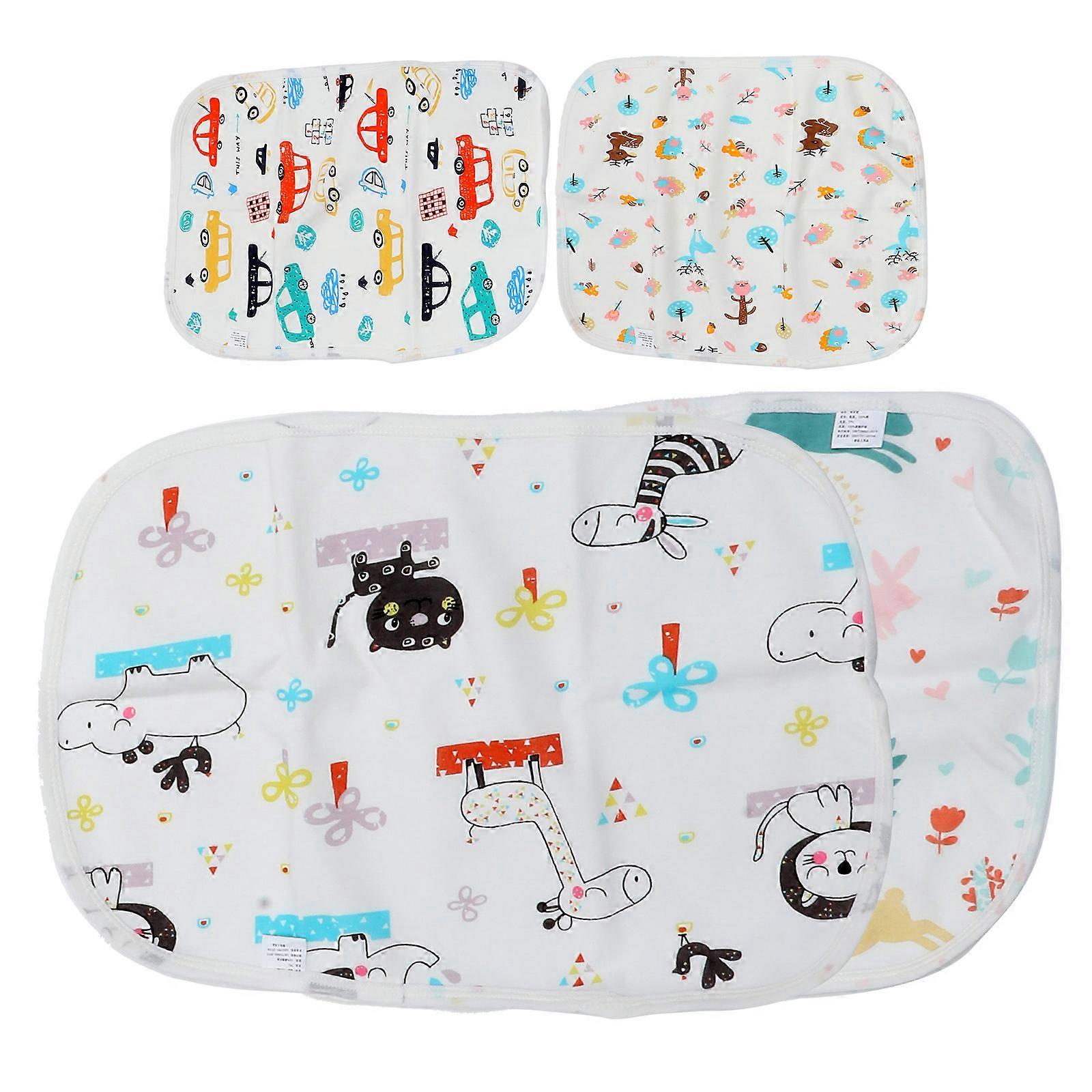 Mattress Pad Waterproof for Baby Use 4Pcs Cartoon Pattern Diaper Mat