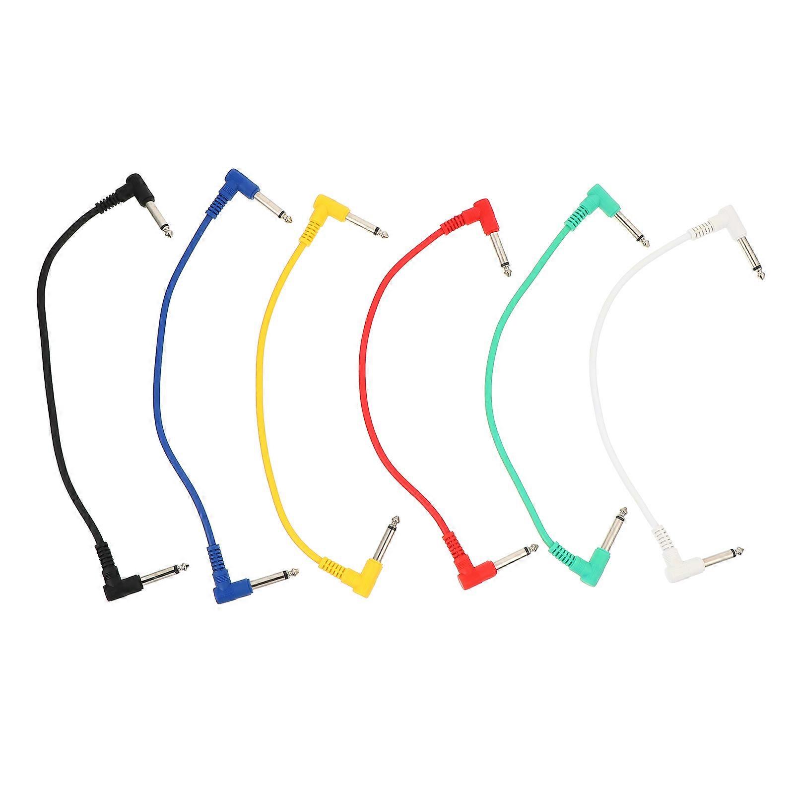 Assorted Color Guitar Patch Cable 12Pcs for Guitar Use 6.35mm Instrument Cord