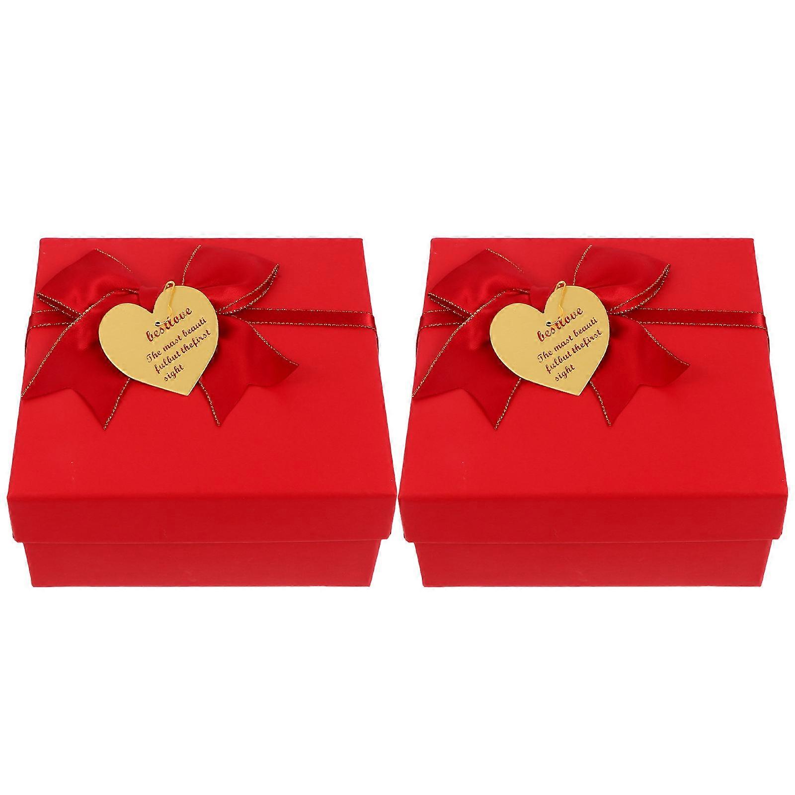 Packaging Box Cardboard with Ribbon Bowknot for Storage 6Pcs