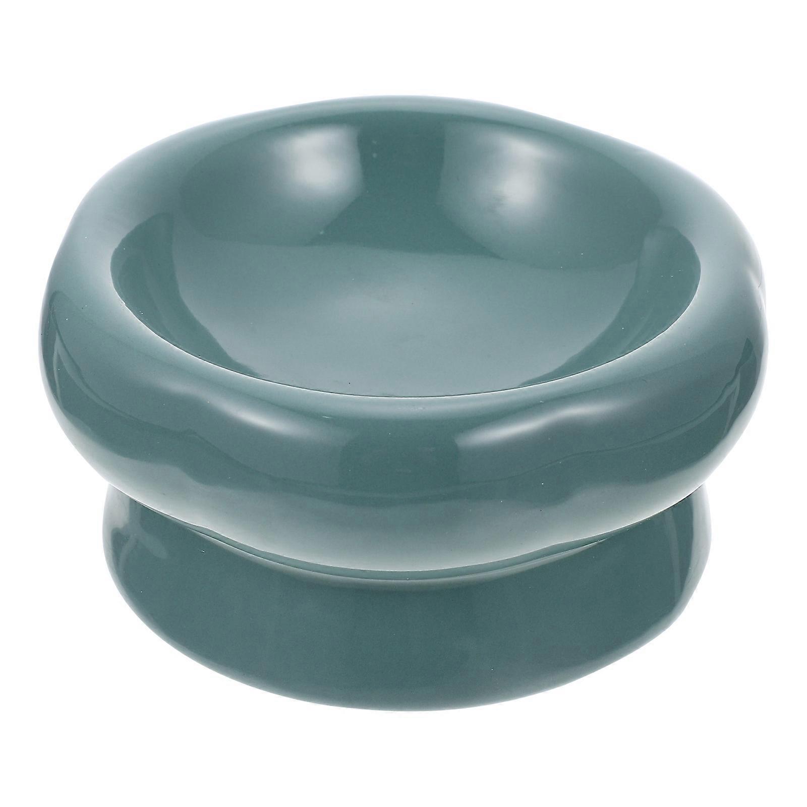 Green Elevated Cat Food Bowl Set 2Pcs Hexagonal Design Easy Cleaning For Dogs And Cats