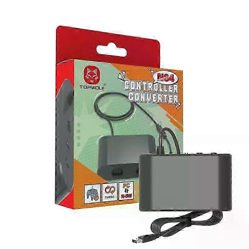 N64 Controller Usb Easy Setup Convenient Home Turbo Function Versatile Compatibility Enhanced Gaming Experience Gamepad Adapter