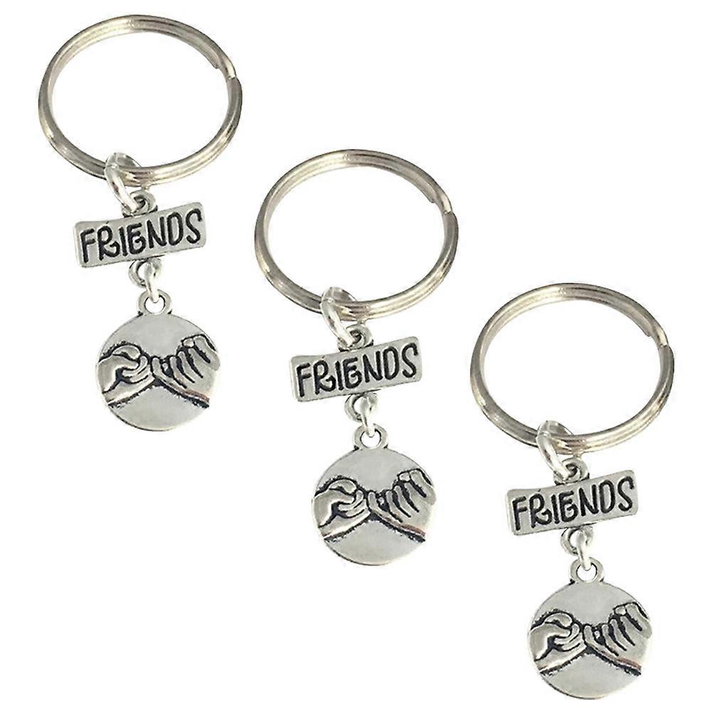 Unique Key Chain Keyring 6 Pcs Friendship Metal Pendant Rectangular Shape For Bag And Key Decoration