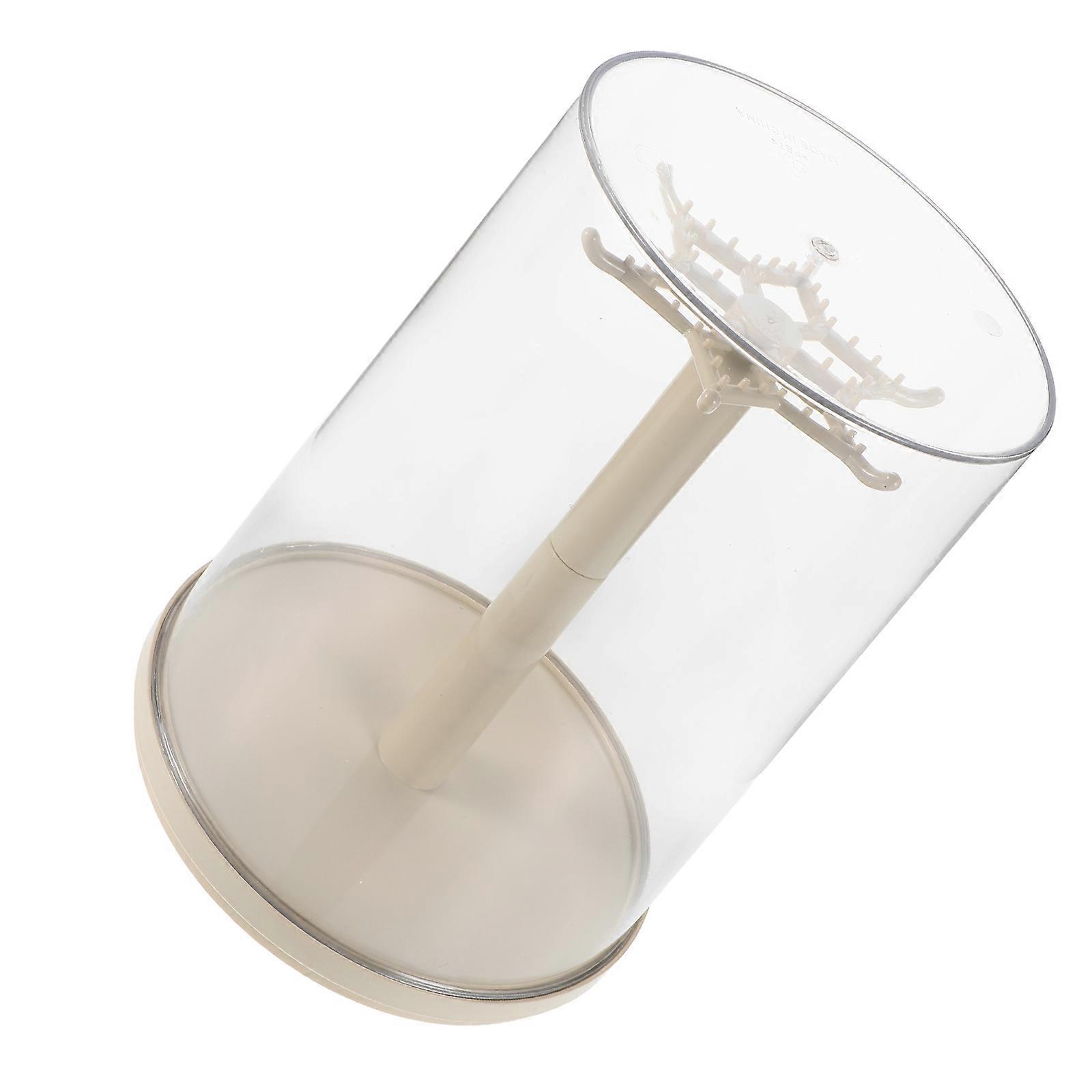 Plush Toy Storage Beige Plastic Space-Saving Rotation Small Display Box for Home Use Figurines