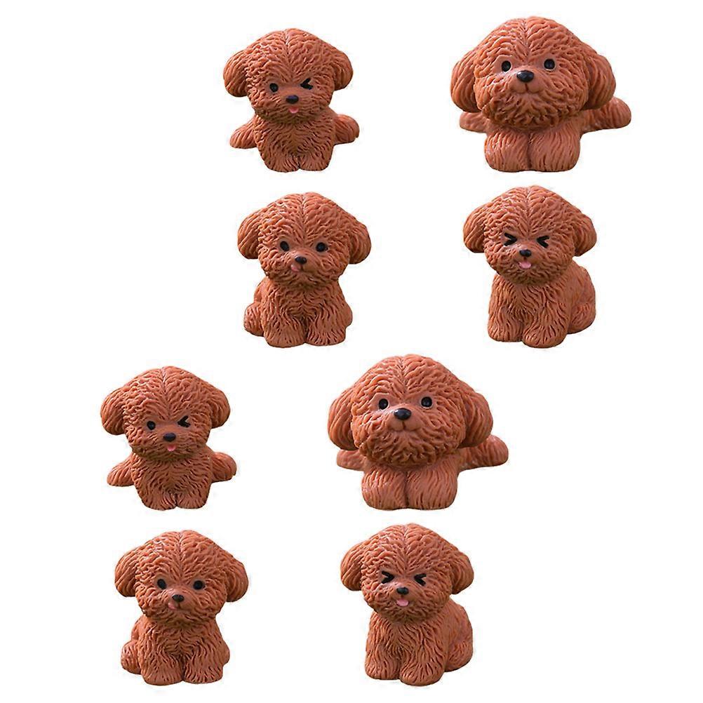Tiny Dog Figurines 8Pcs Garden Scene Decor Ideal For Balcony Lawn Decor Featuring Unique Resin Design