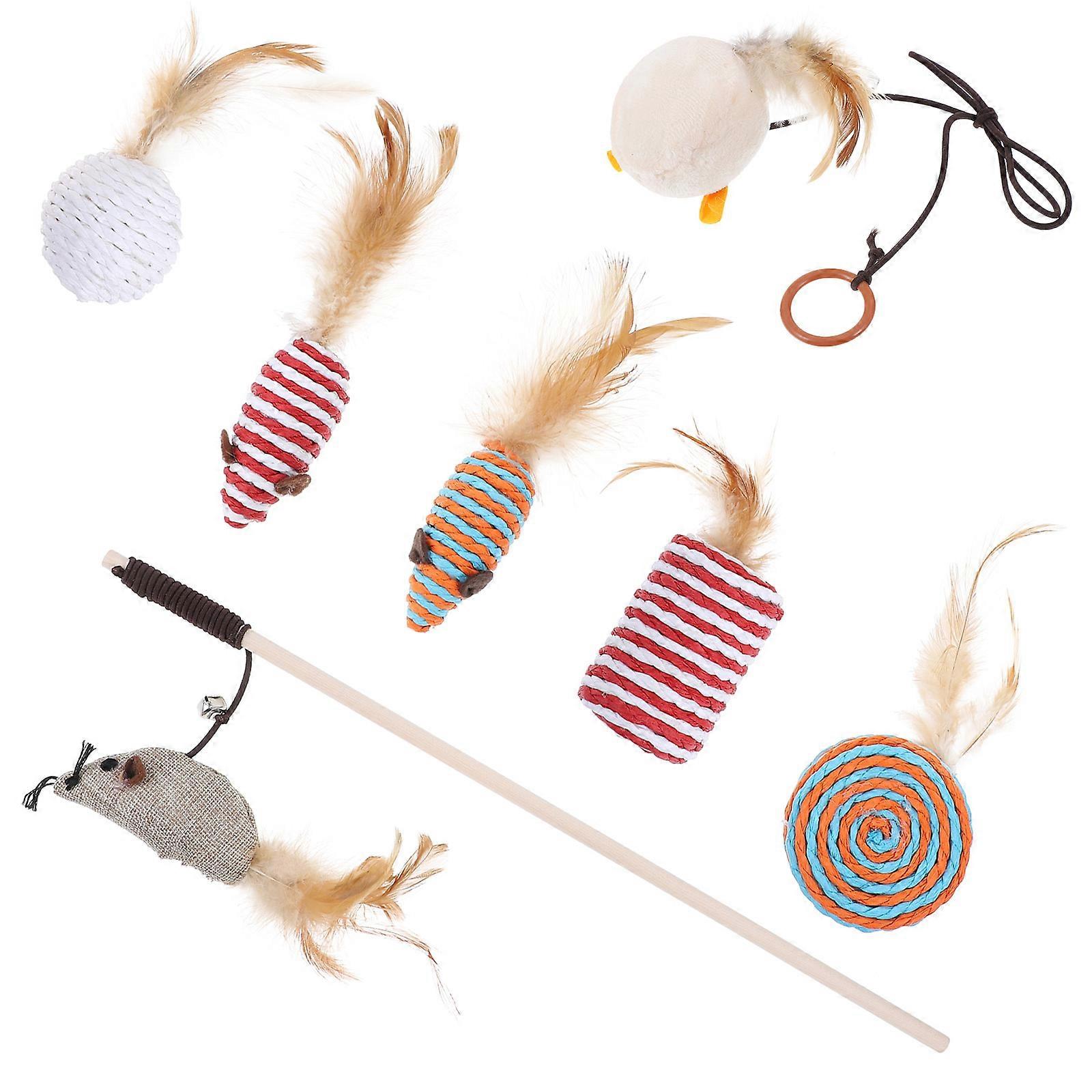 Cat Teasing Toy Mice Stick for Entertainment 2Sets Cats Toys