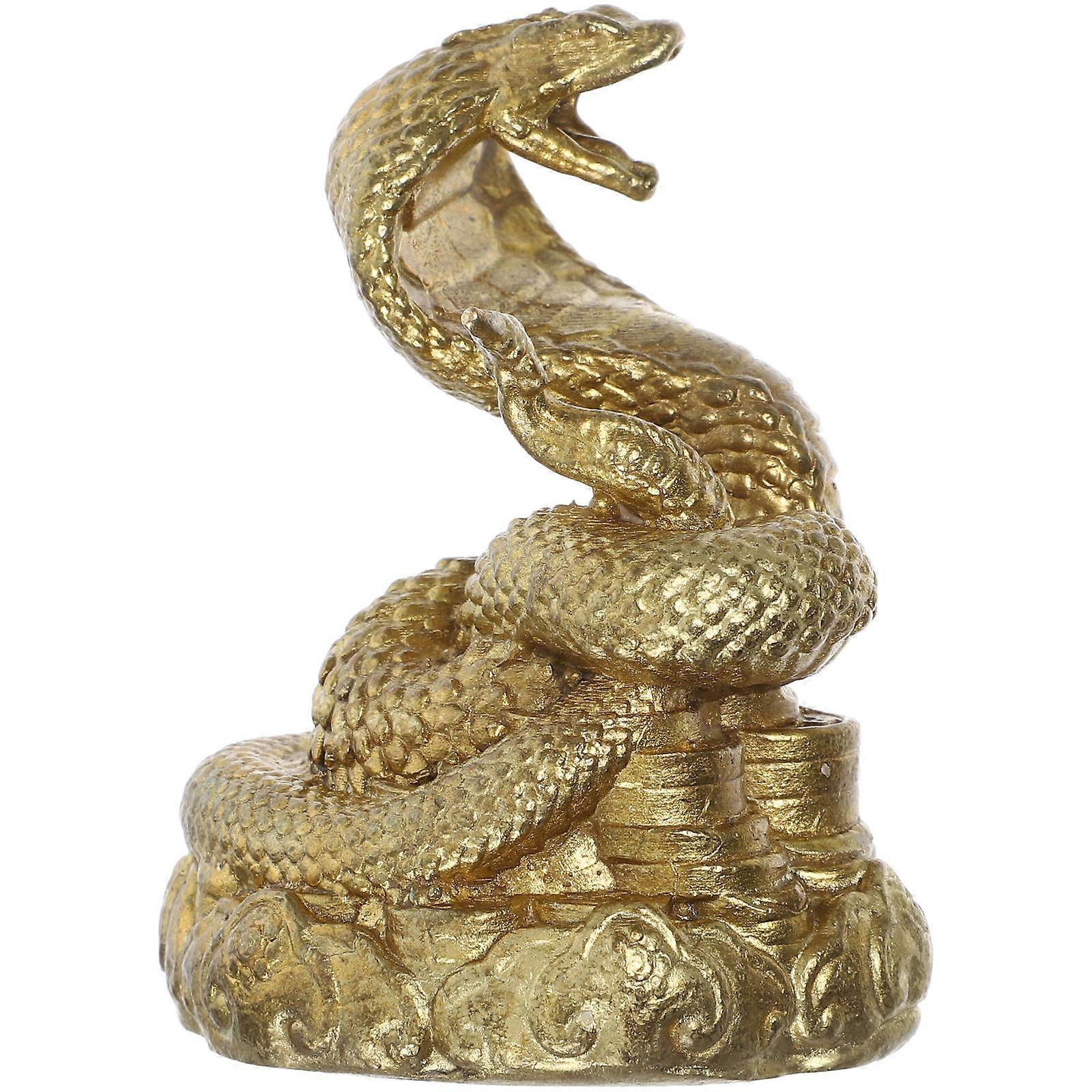 Brass Snake Sculpture for Decor 4Pcs Figurine Set