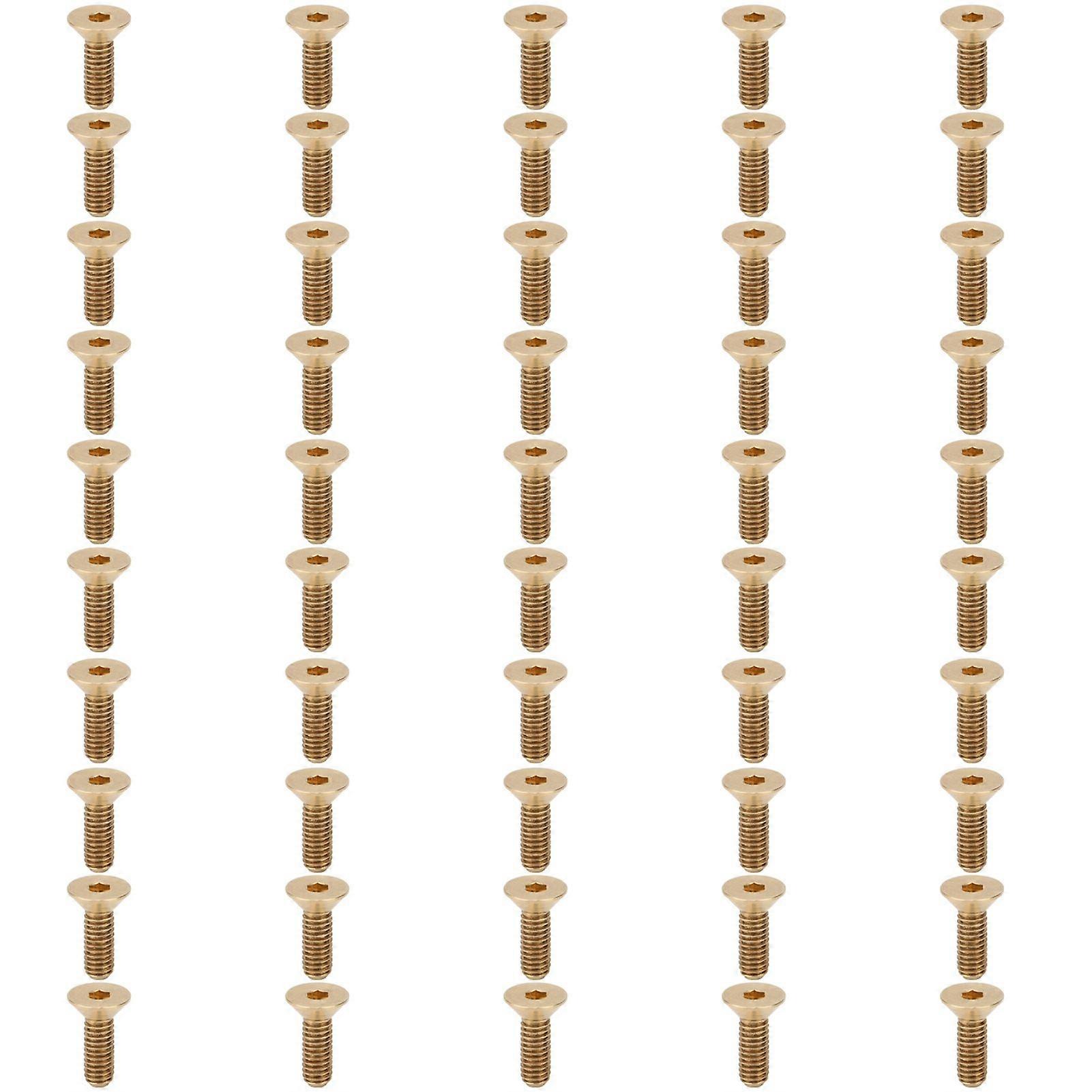 50Pcs Flat Hex Socket Screw Copper Countersunk Head Fastener Hardware Industrial Supplies M4M4x12