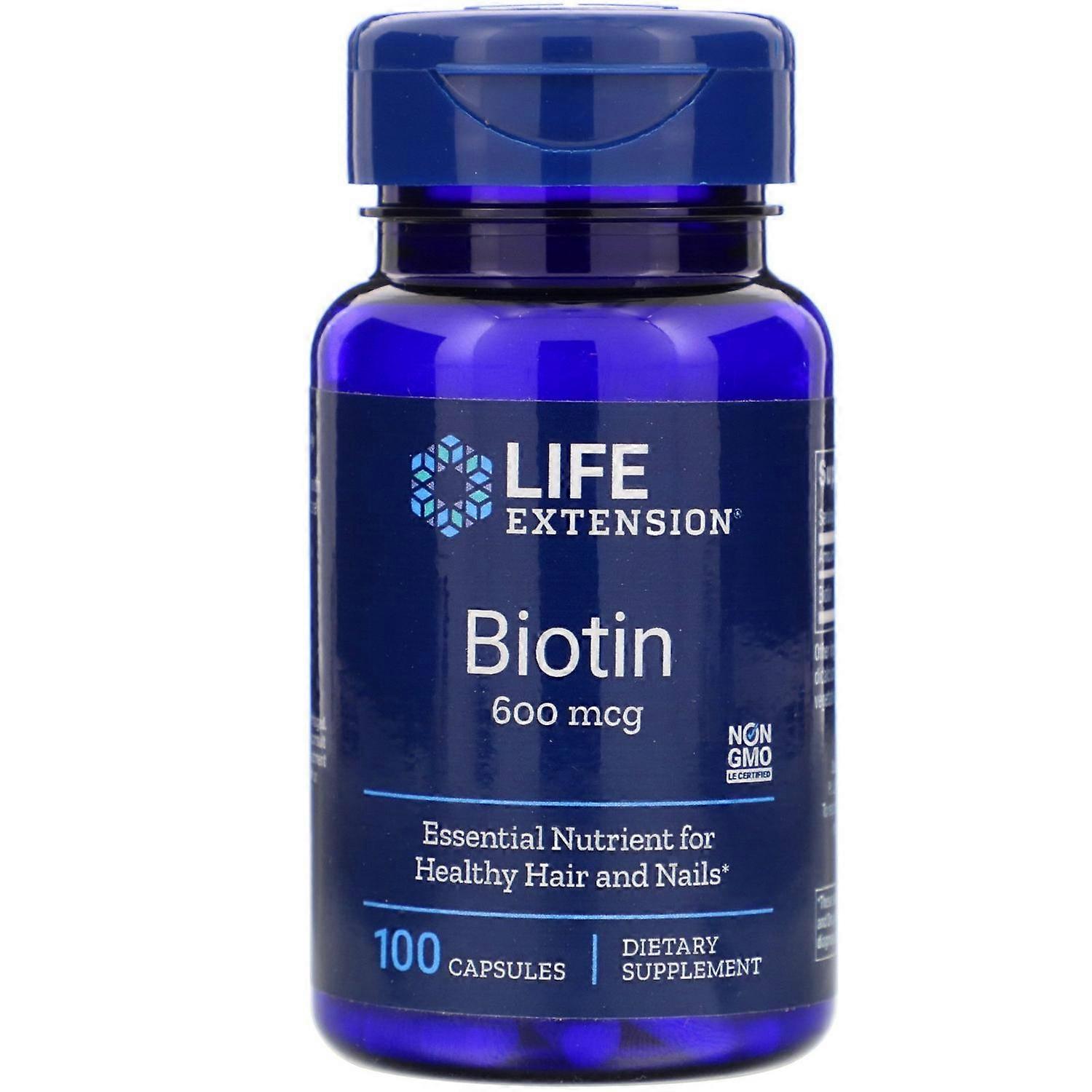 Life Extension, Biotin, 600 mcg, 100 Capsules