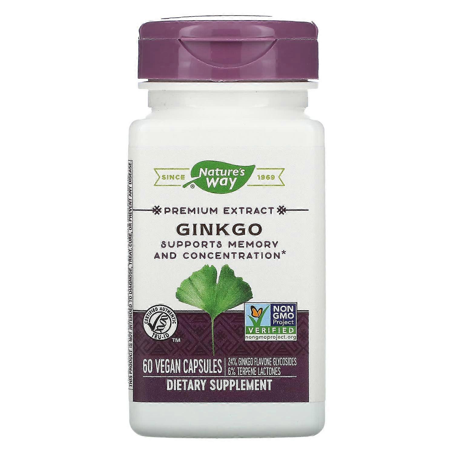 Nature's Way, Premium Blend, Ginkgo, 60 Vegan Capsules