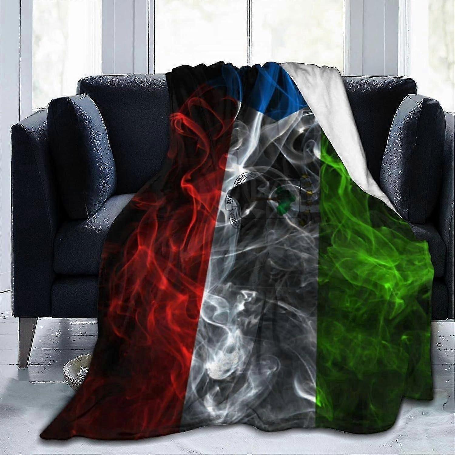 Equatorial Guinea Flag Flannel Throw Blanket - Soft, Washable for Sofa & Bed