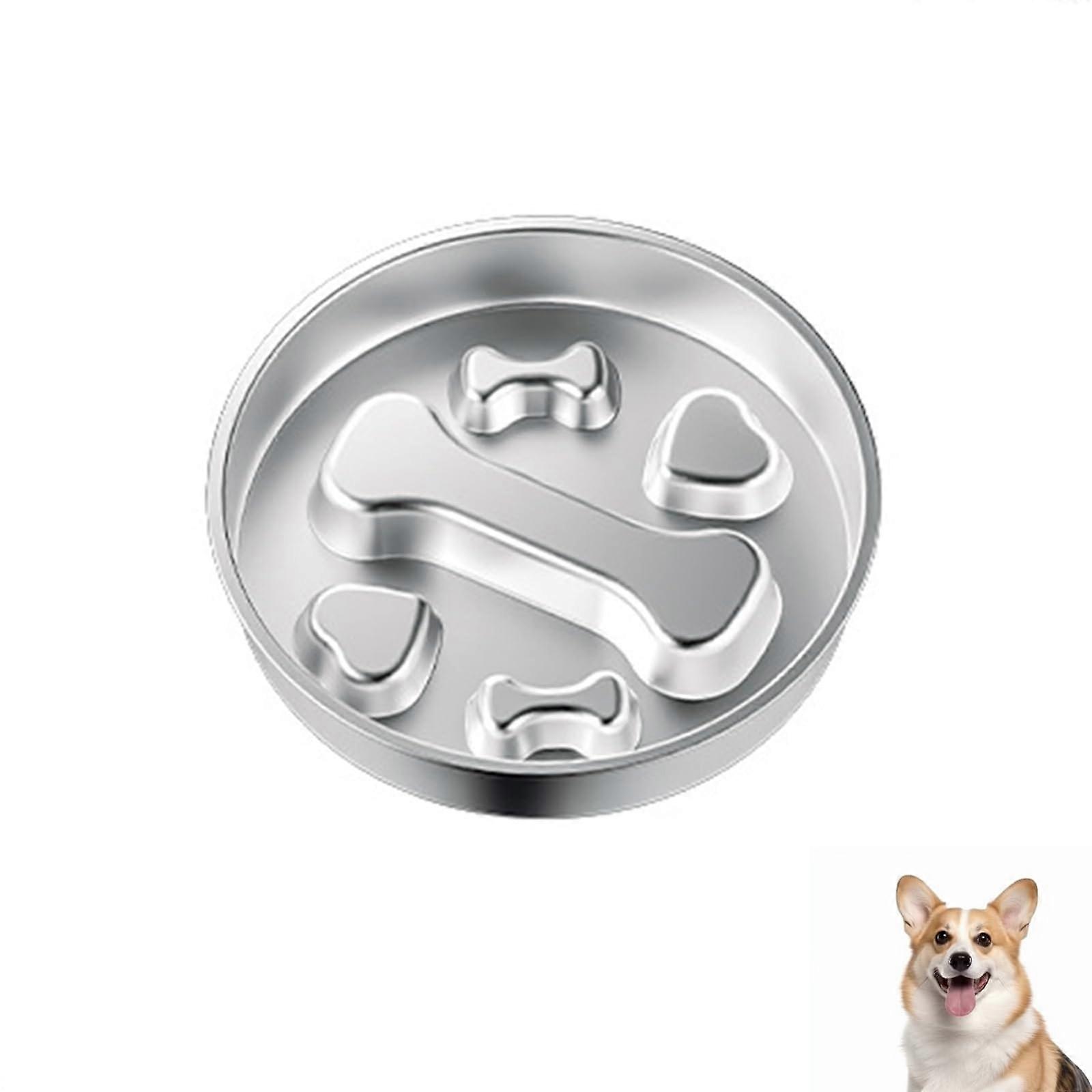 22cm Slow Feeder Dog Bowl Stainless Steel 304 Easy To Clean For Greedy Dogs Cute Bone Heart Design
