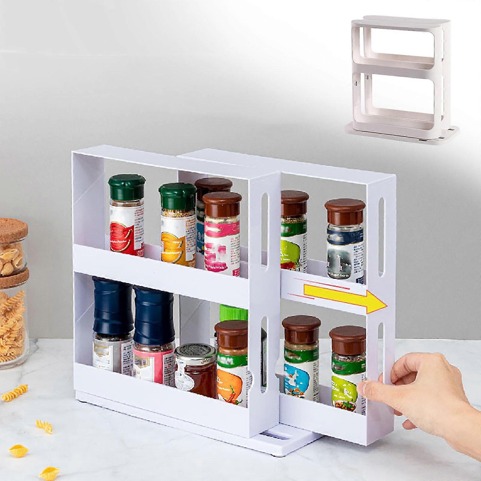 under 20$ Gnobogi Food Storage Rack Seasoning Storage Box Rotating Storage Rack Seasoning Storage Rack Clearance