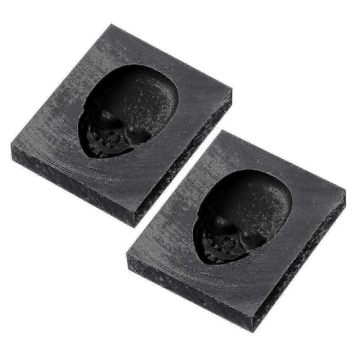 2 قطع الجمجمة الجرافيت الصب سبيكة العفن المعادن صب العفن صهر الجرافيت العفن مجوهرات الصب T