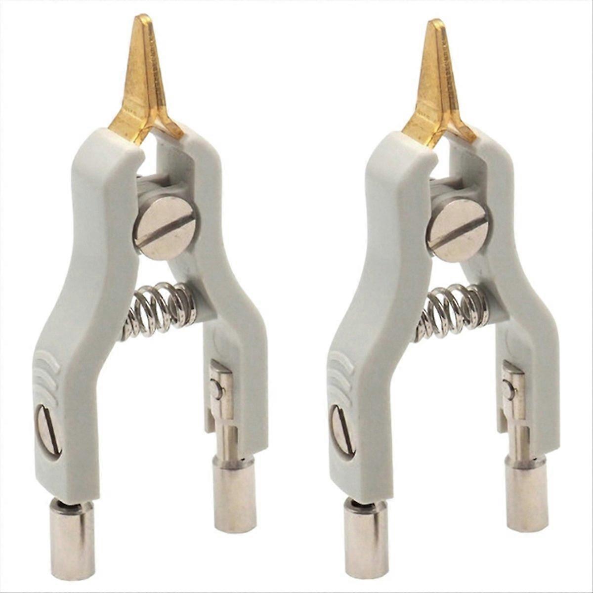 2PCS Copper LCR Kelvin Test Clip Bridge Test Clip Microresistivity Clip Test Clamp Testing Instrumen