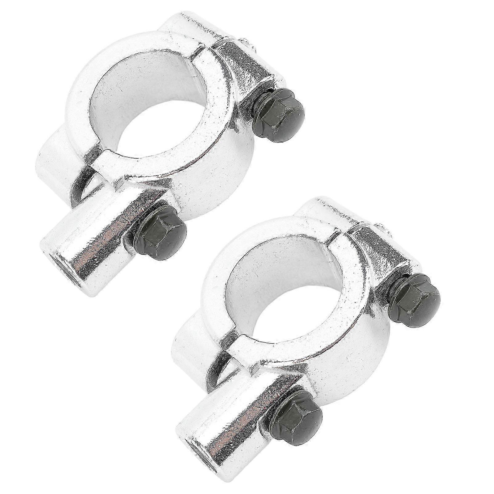 2 Pcs Motorcycle Handlebar Mirror Mount 22mm Thread Holder Clamp Adaptor for ATV Scooter Silver M10 YEMAA