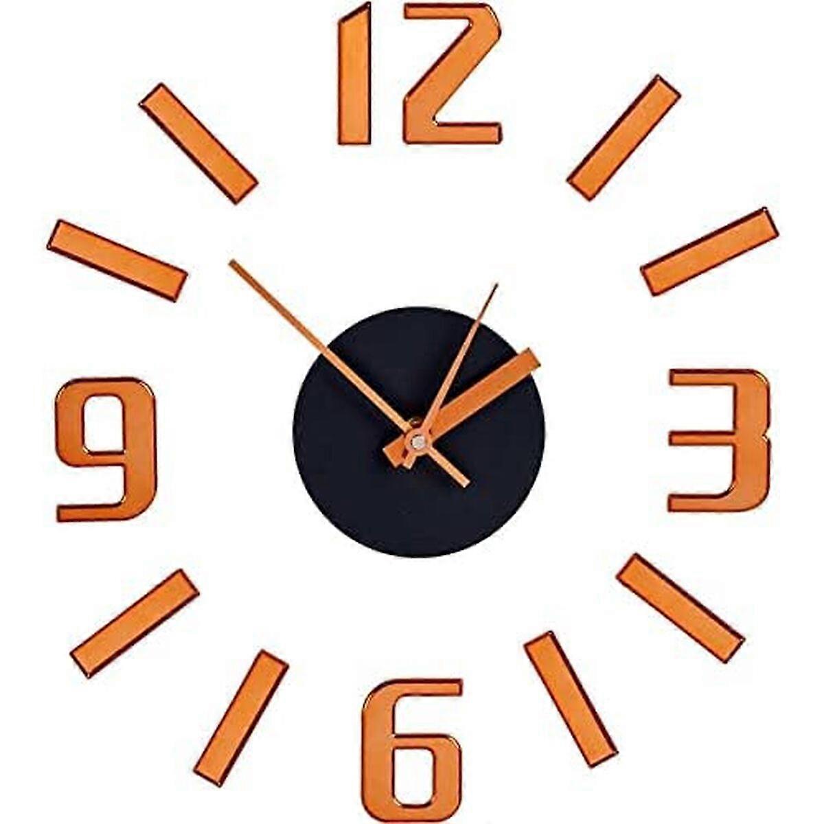 Wall Clock Gift Decor Bronze Adhesive