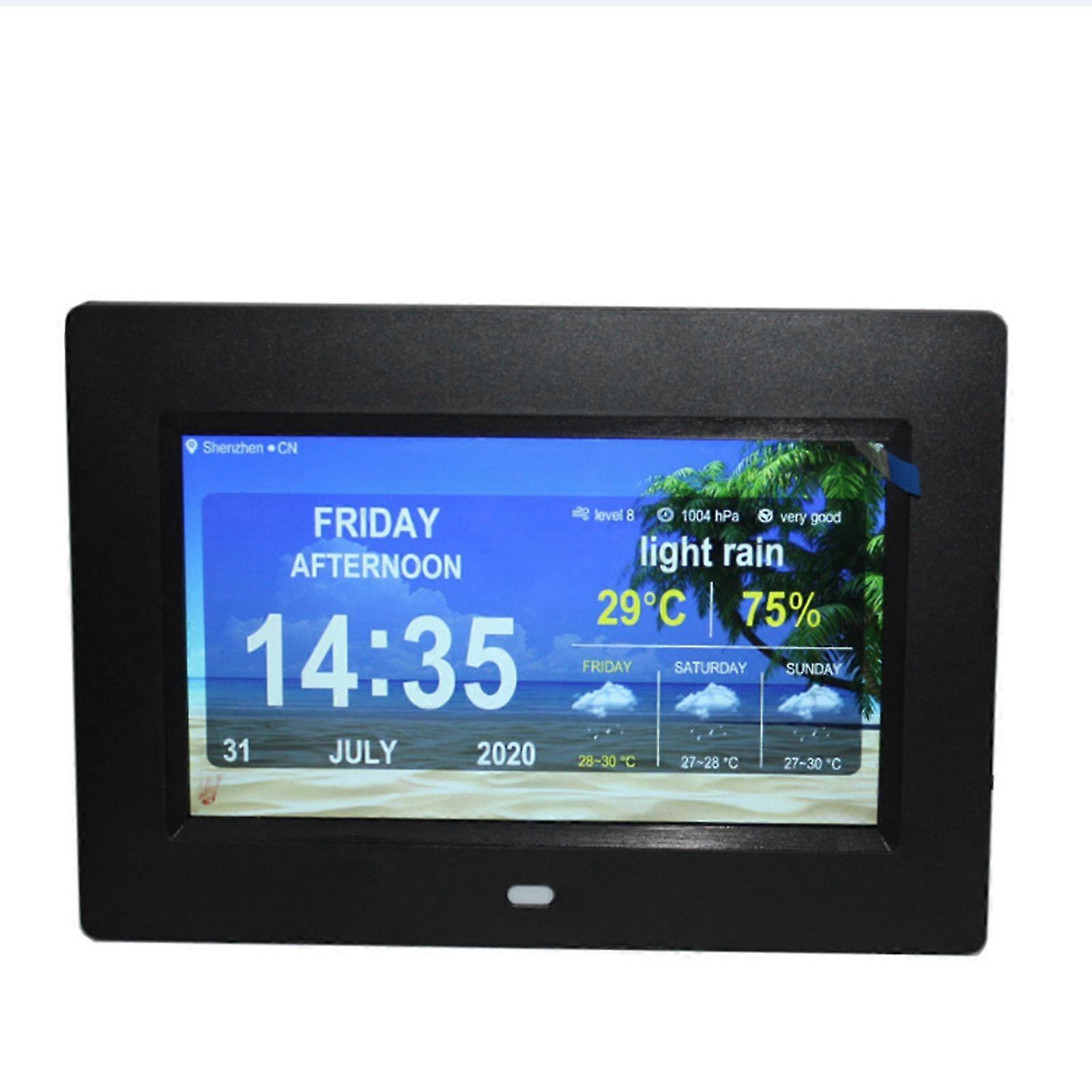 Digital Photo Frame - 7 Inch, 1024x600 Resolution, Single Function, White, US Plug 26s