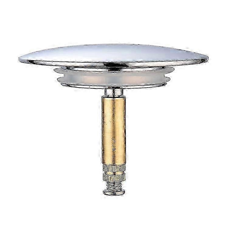Universal Bathtub Stopper with Double Seal - 70mm Height Adjustable, Hardened Brass with Chrome Finish, Rust-Resistant