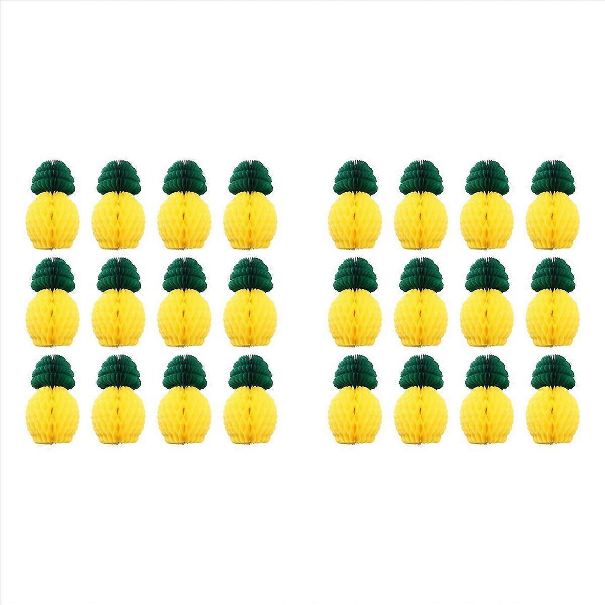 12 Pack Pineapple Honeycomb Centerpieces Paper Pineapple 8 Inch