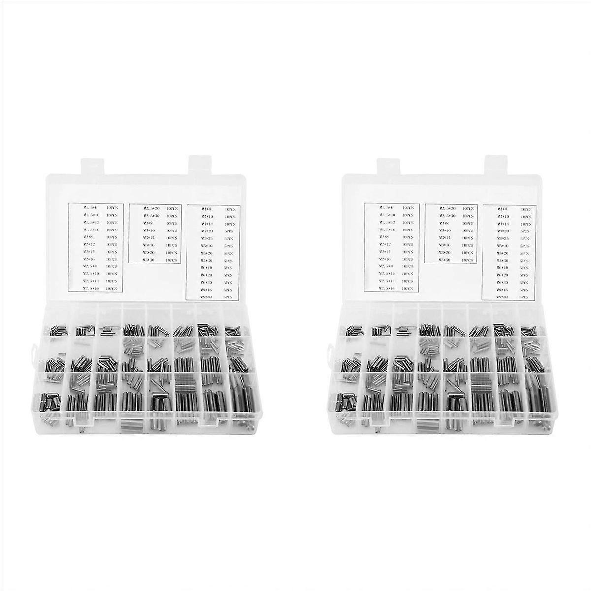 280Pcs Stainless Steel Slotted Spring ,Split Spring with Box