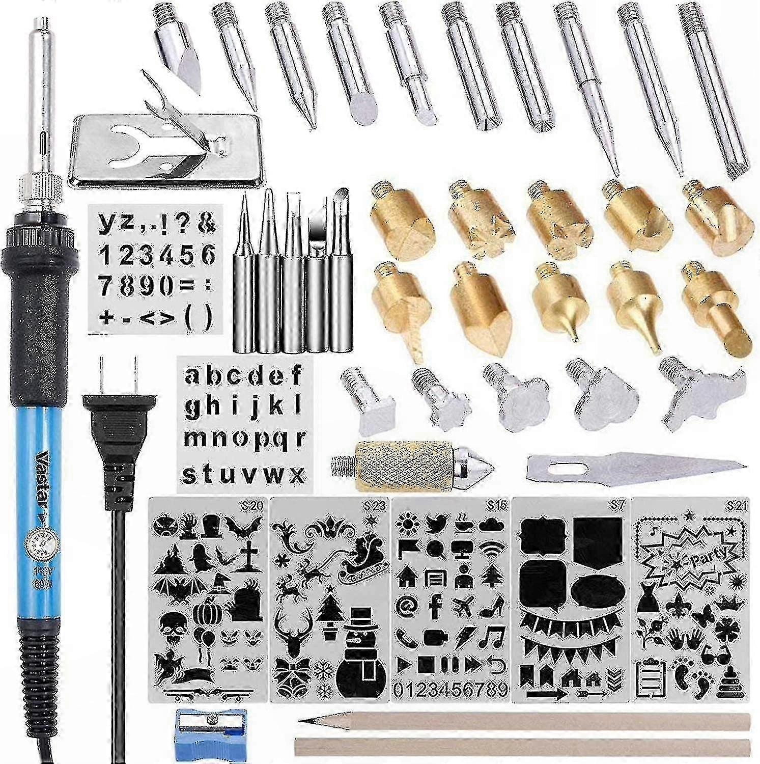 Adjustable Temperature Pyrography Tool Set for Wood Burning Art Projects