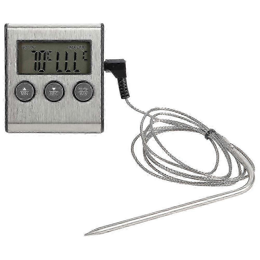 BBQ Thermometer Meat Food Cooking Probe Thermometer with Timer Temperature Measuring Tool