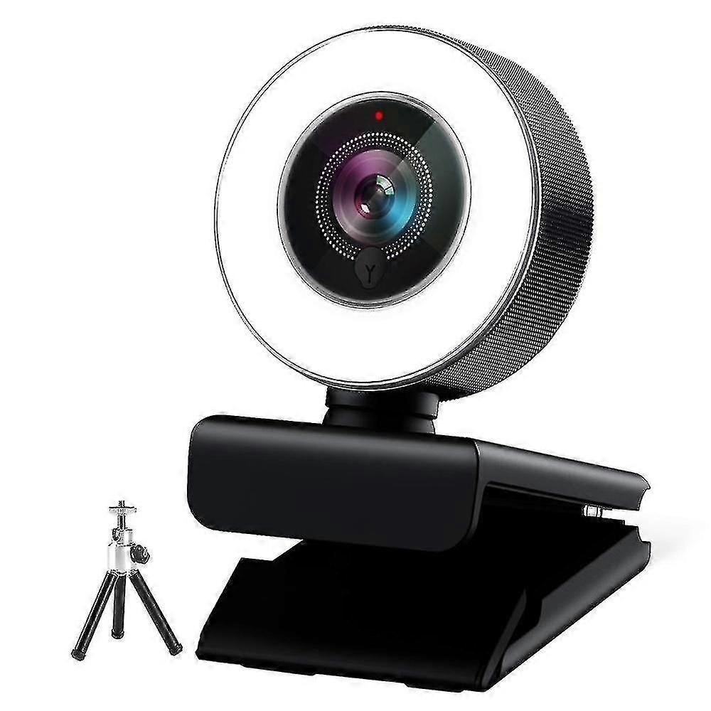 1080P Halka Işıklı Web Kamerası (Tripod Dahil, Dahili Mikrofon)