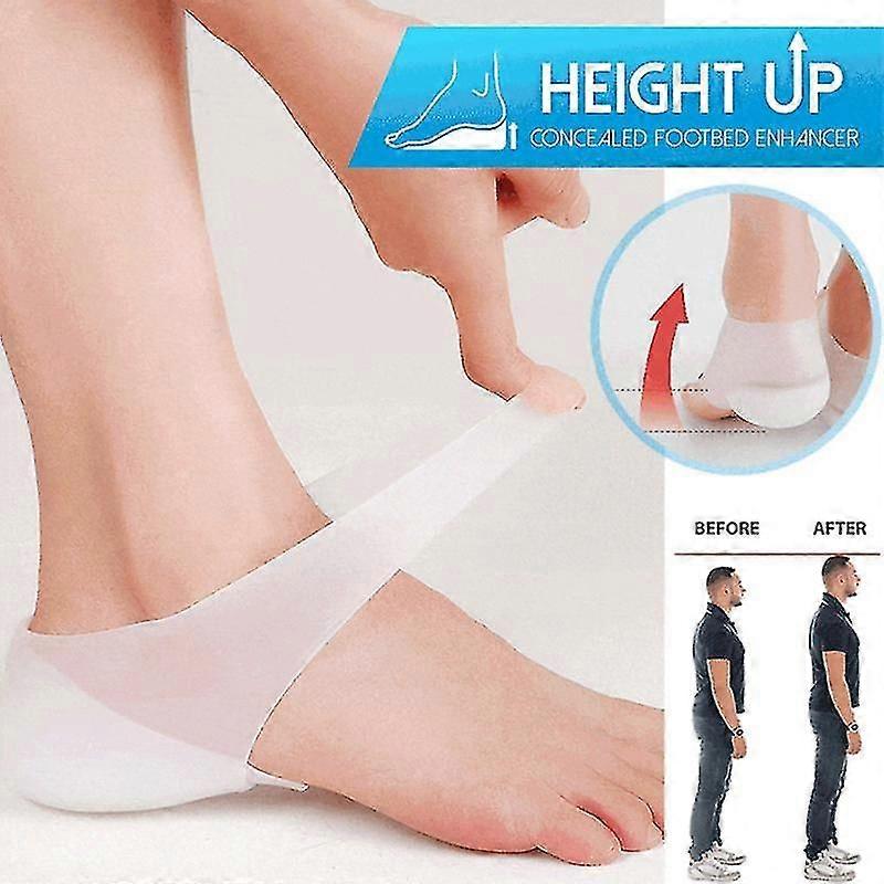 1 Pair Concealed Footbed Enhancers Invisible Height Increase Silicone Insoles Pads