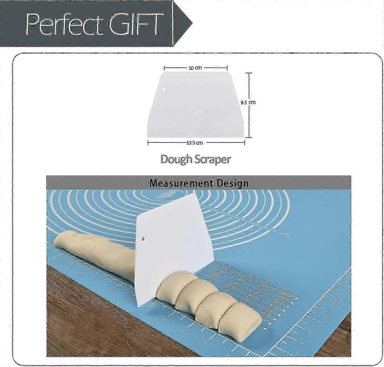 Extra Large And Thick Non-stick Silicone Baking Pastry Mat With Dough Scraper, Non-slip Fondant Rolling Mat(71x51cm, Blue)