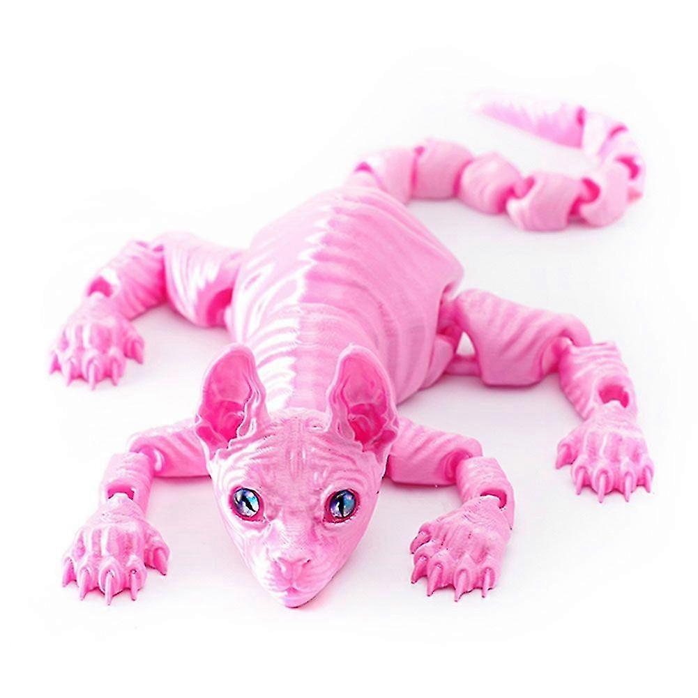 3D Printed Sphynx Cat, Hairless Cat Animal Action Figure, Movable Joints Articulated Cat Action Figure Toy, Home Decor & Gift