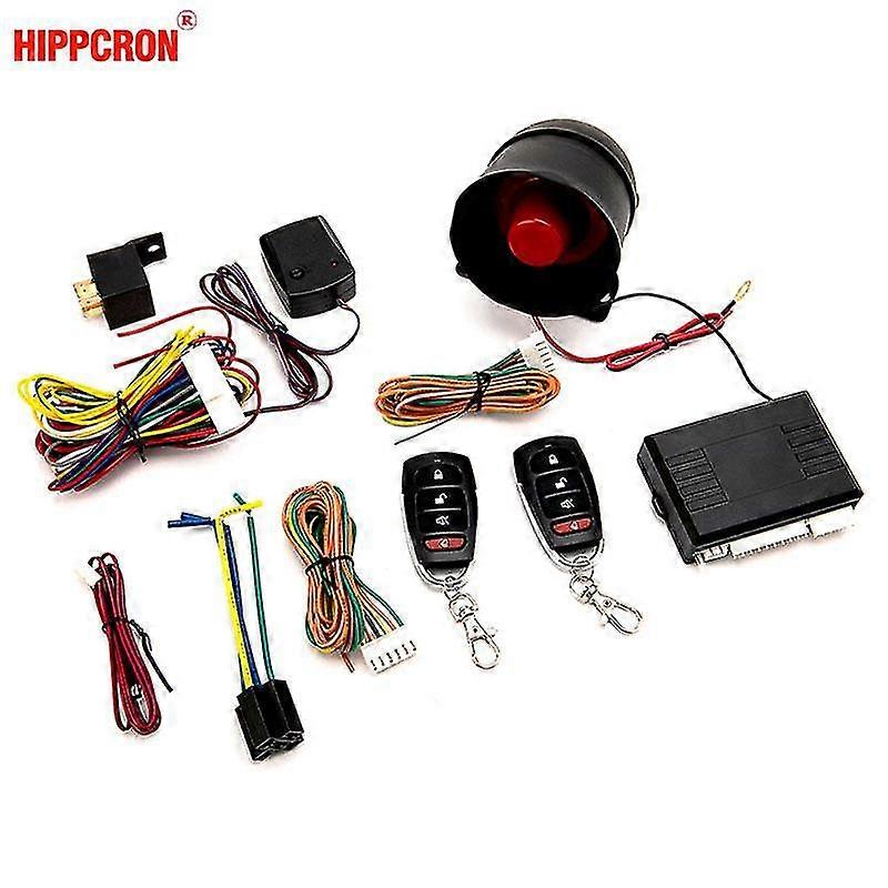 2025 Hippcron Car Alarm Vehicle System 1-Way Universal Protection Security System Keyless Entry Siren + 2 Remote Control Burglar