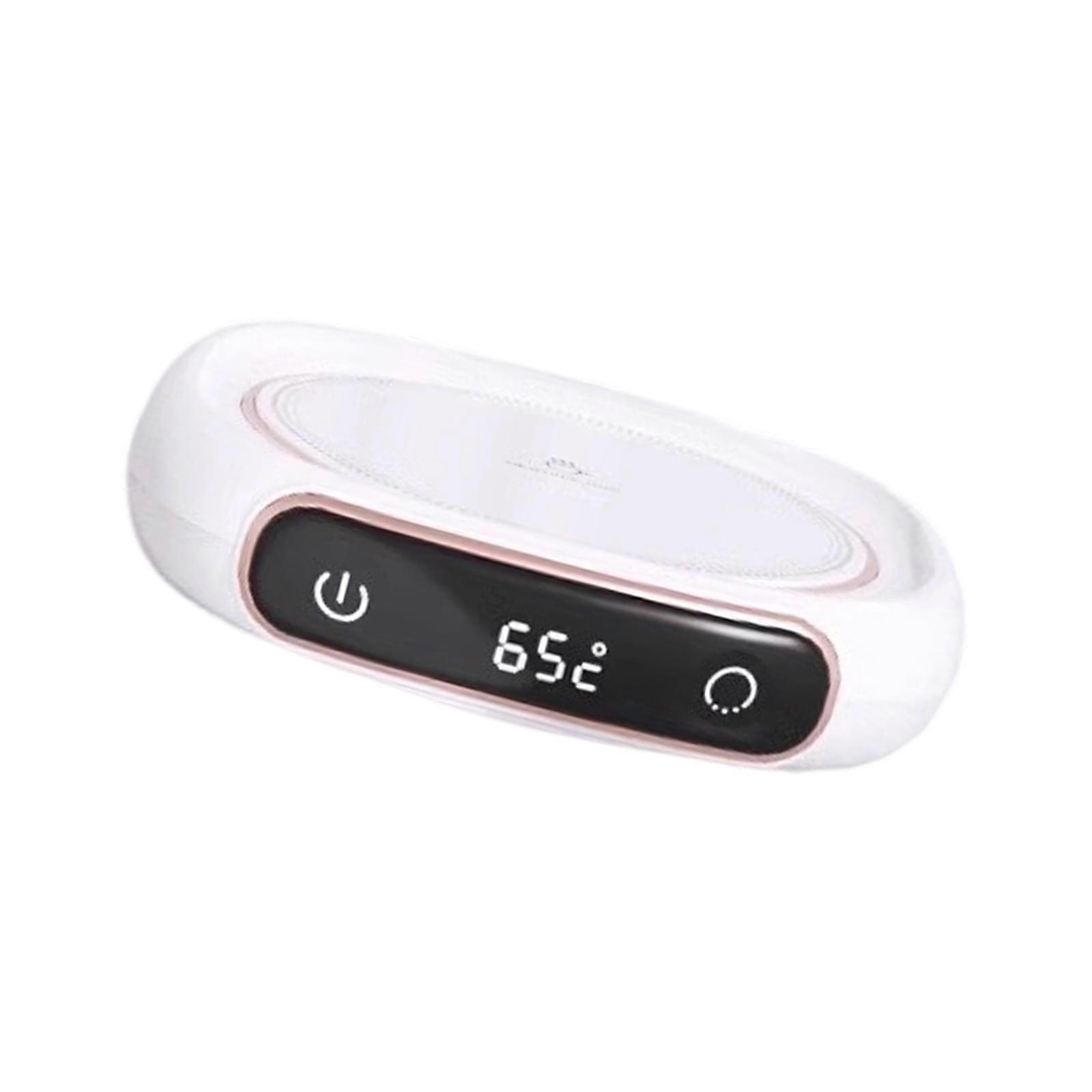 USB Adjustable Temperature Heating Cup Warmer for Coffee Milk with LED Display and Automatic Shutoff Safety Feature  White