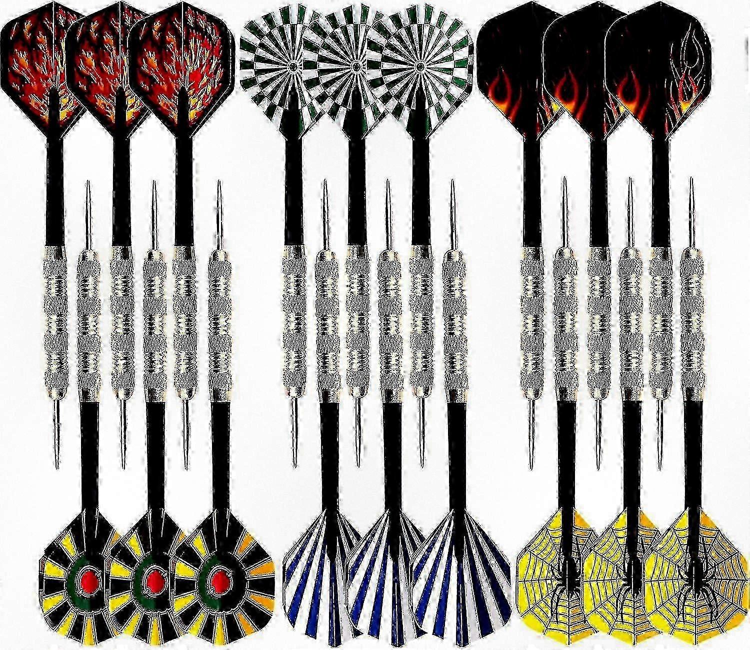 Jeu de fléchettes professionnel à pointe en acier avec pointes métalliques, 18 fléchettes pour un jeu de précision