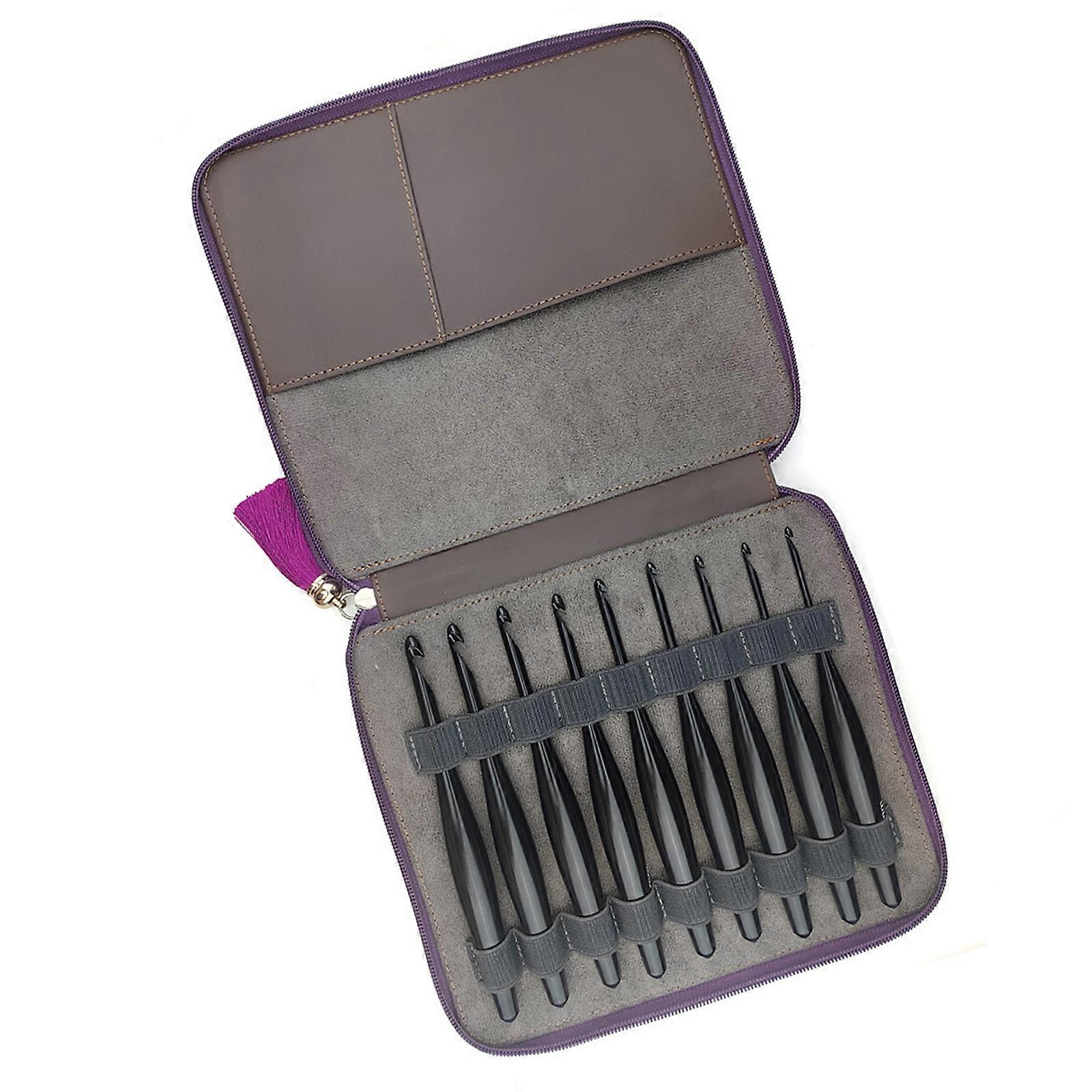 9 قطع مريح الكروشيه هوك الألومنيوم الكروشيه هوك لحياكة سترة الأوشحة حقيبة الجوارب 3.5 مم -8.0 مم الكروشيه إبرة متعددة الألوان