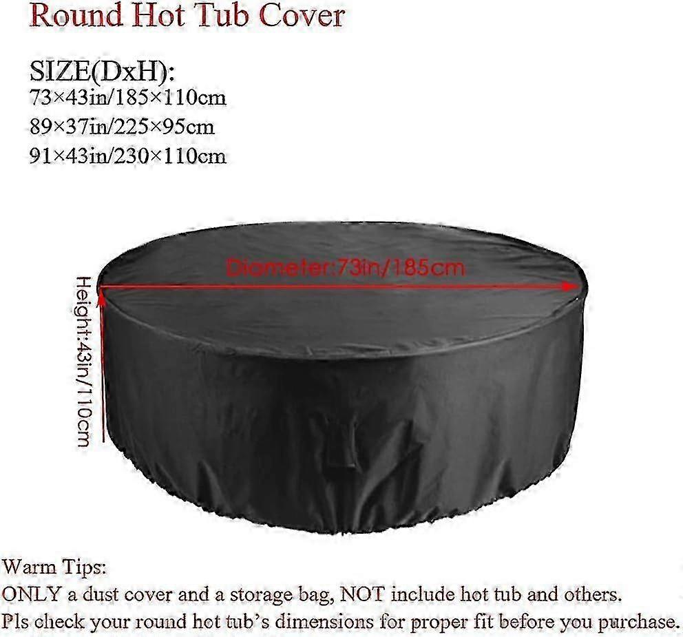 Outdoor Bubble Massage Spa Cover Round Waterproof Polyester