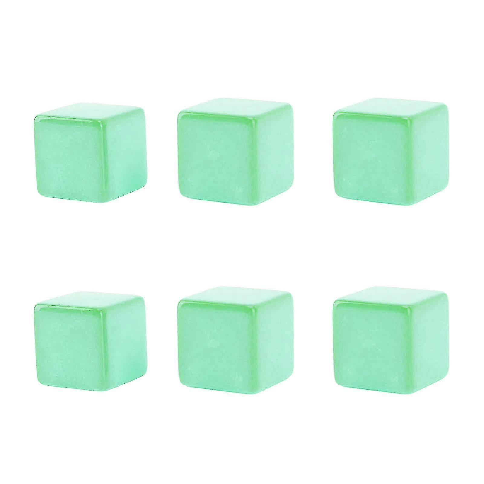 6PCS Blank Dice Cubes DIY Unfinished Dice Blocks Teaching Party Puzzle 6 Sided Dice Plastic Cubes Green