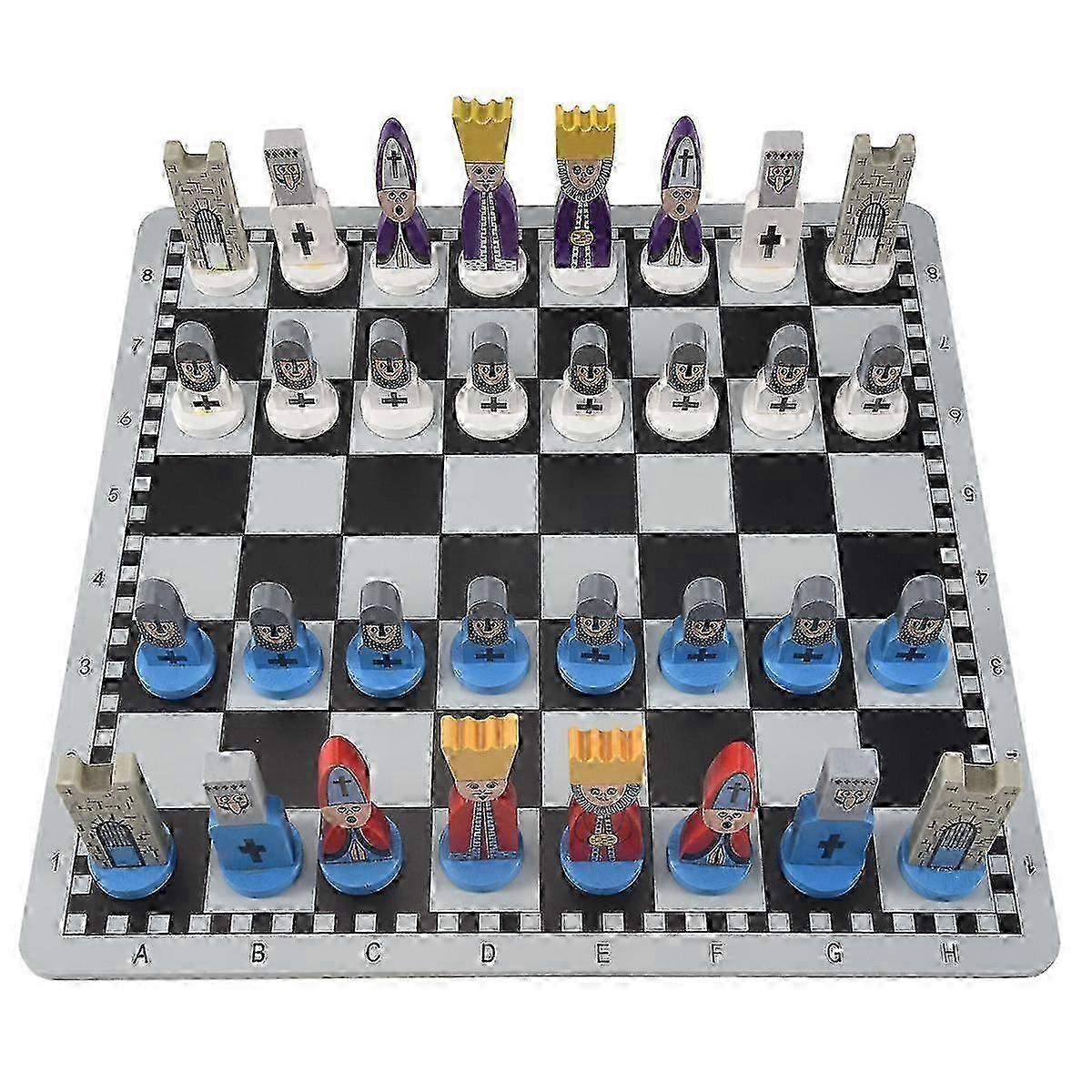 Improved Title: Wooden Chess for Kids - Cartoon Style Toy Chess with Quality Craftsmanship