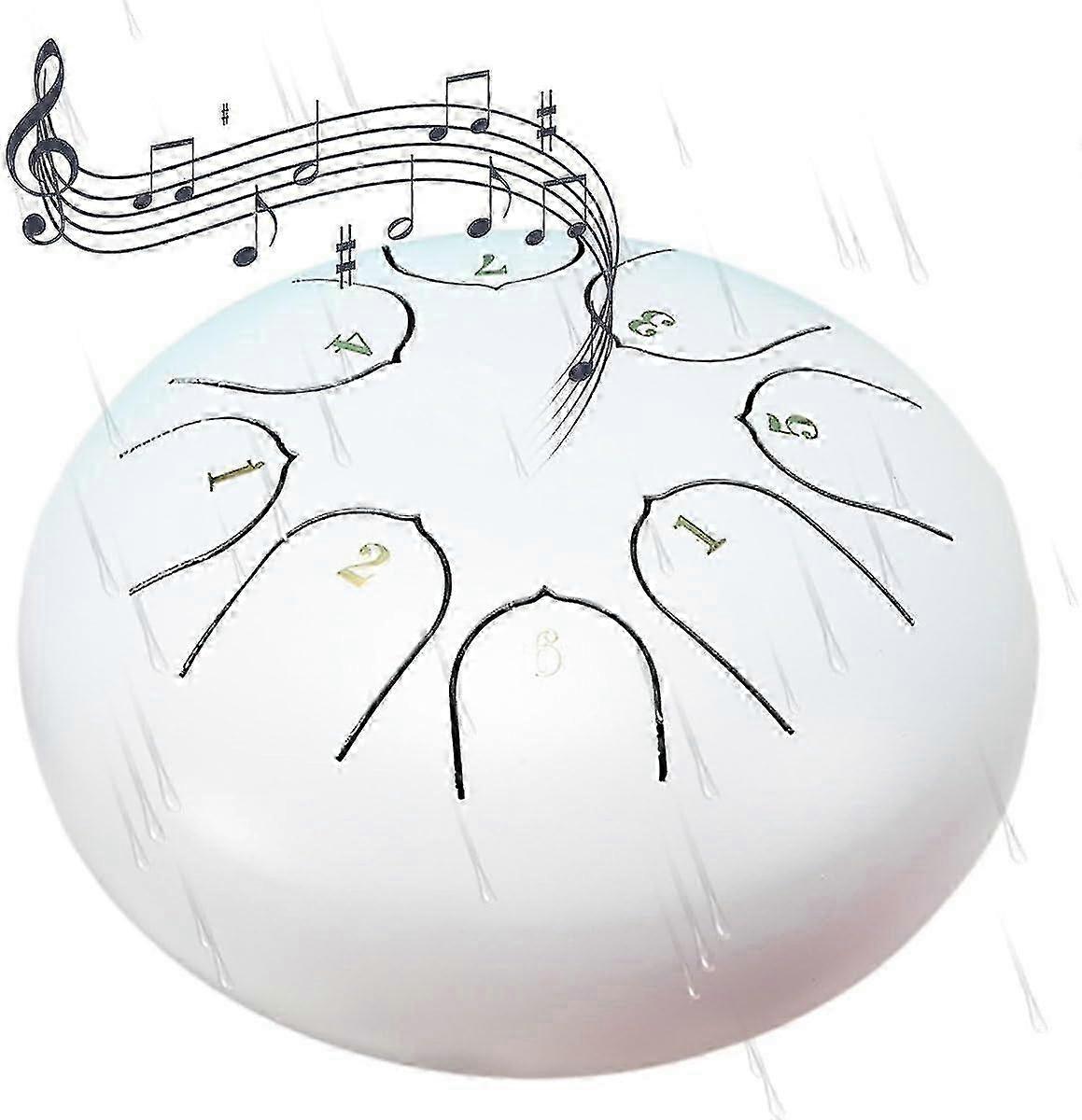 Rain Drum for Outside Garden,Chakra Drum for Rain Outdoor, Drum Rain Chime Waterproof chakra Drum 6 Inches 8 Notes