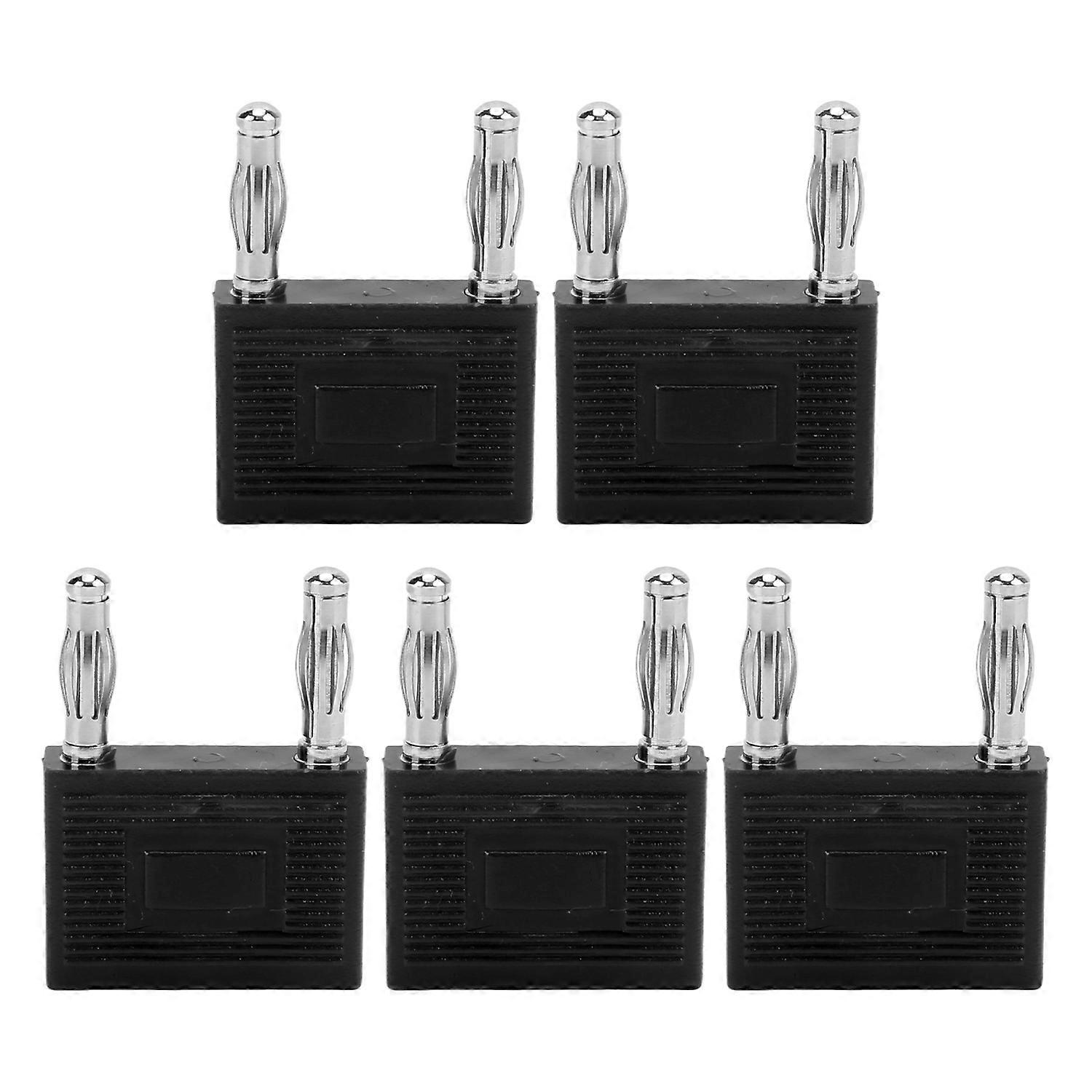 5PCS Double Row Banana Plug Connector Nickel Plated Copper 2 Way Dual Banana Plug for Speaker WiresB