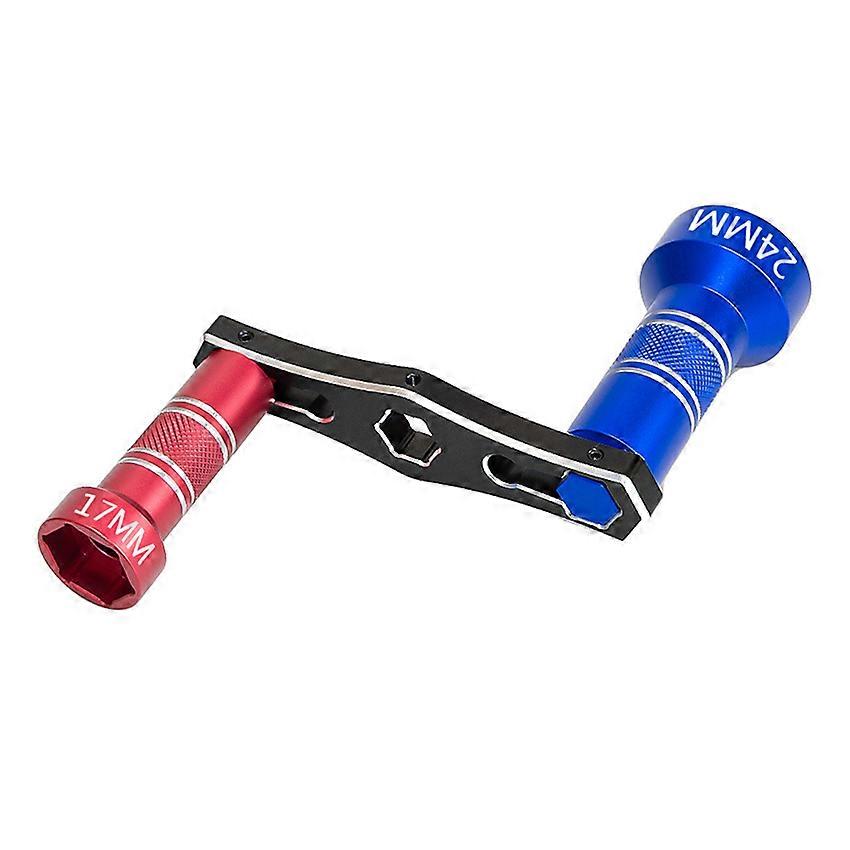 Interchangeable Hex Nut Socket Wrench 17mm/24mm for 1/6 1/8 1/10 Model Cars  - RC Car Accessories (Red Blue)

